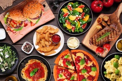 Paradies Pizza + Burger + Cheese Nuggate + Veg Cheese Grilled Sandwich + American Dryfruit Icecream + Coke + Plain Salted Fries