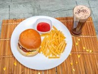 Aloo Tikki Cheese Burger With Meal Fries+Coffee