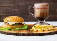 Paneer Cheese Burger With Meal Fries+Coffee