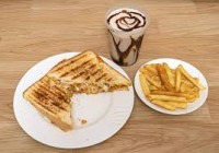 Veg Cheese Sandwich(Non Grill) With Meal Fries+Coffee