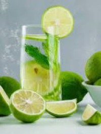 Fresh lemon with water
