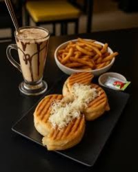 Peri Peri Paneer Club Sandwich With Meal Fries + Coffee