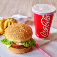 Double Decer Cheese Burger With Meal Fries+Coffee